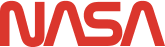 A horizontal NASA logo in red against a transparent background.